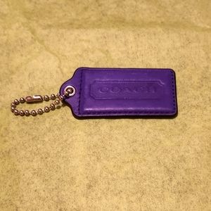 Coach Purple Leather Hang Tag 3" X 1"